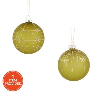 Glitter Olive Green Bauble