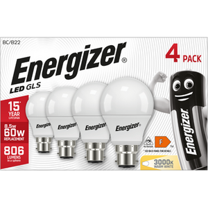 Energizer LED GLS B22 Bulb 806lm 8.5W 3000K