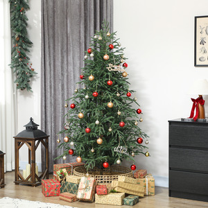 HOMCOM 6 ft Christmas Tree, Full Spruce Xmas Tree, Easy Assembly