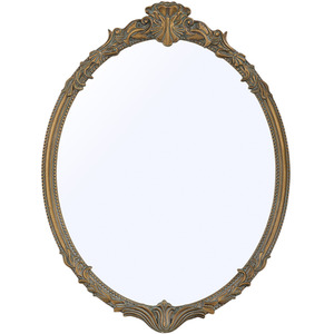 Oval Decorative Mirror with Carved Frame