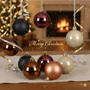 30 Brown Pearl Maroon Mix Christmas Tree Baubles Shatterproof 6cm