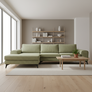 Venice Basket Weave Fabric Corner Sofa