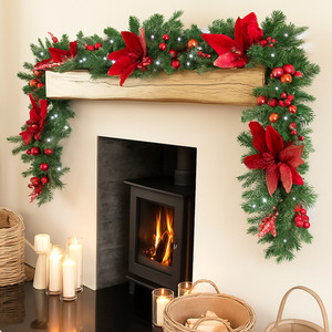 Christmas Artificial LED Garland with Magnolia