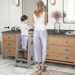 AIYAPLAY 2-in-1 Toddler Step Stool with Safety Rail