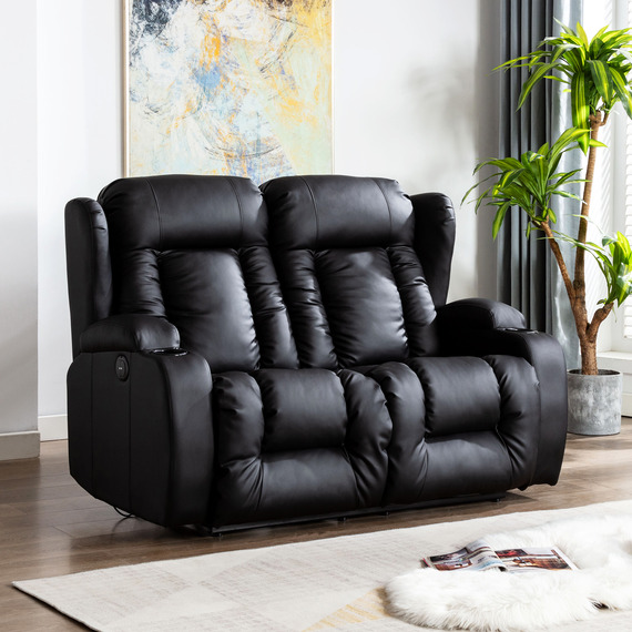 Caesar Electric High Back Luxury Recliner 2 Seater Sofa
