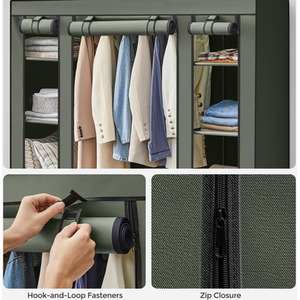 Green Portable Fabric Wardrobe with Compartments shot 11618144