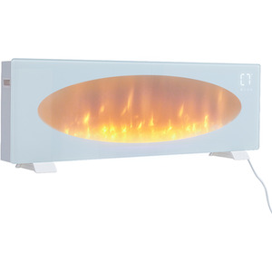 Lifeideas Electric Fireplace with Elliptical Glass Screen