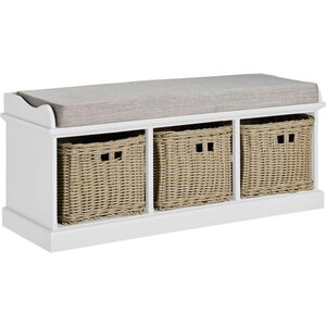 Tetbury Large Bench with Wicker Baskets