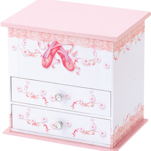 Ballet Shoe Two Drawer Musical Jewel Case