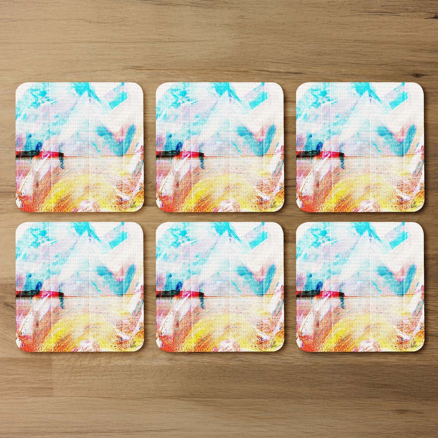 Beach View Cliffs Coaster - Blue