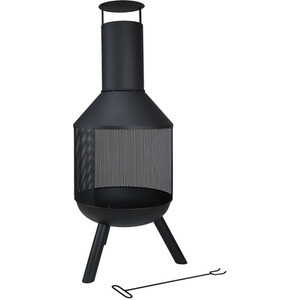 Charles Bentley Round Black Steel Mesh Chimenea