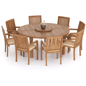 Naples Teak Garden Dining Table and 8 Seat Chair Set