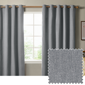 The Ultimate Blackout Textured Woven Eyelet Curtain Pair