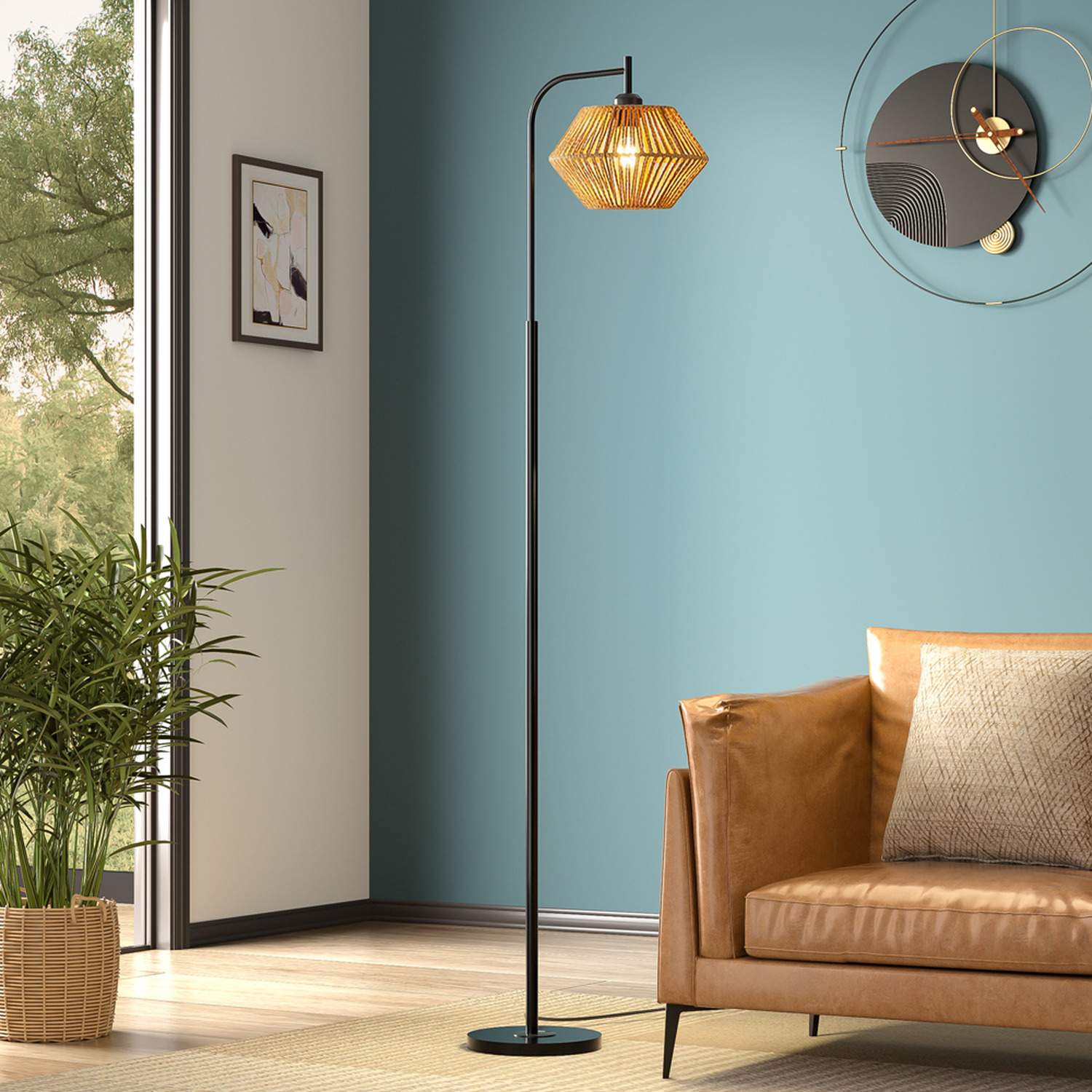 Image of Modern Floor Lamp with Irregular Shade&hellip;