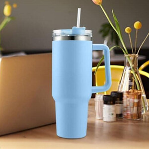 40oz Stainless Steel Mug Tumbler Flask With Straw