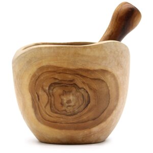 Ergo Teak Pestle Mortar Set Natural Bali Teak, Durable Water Resistant
