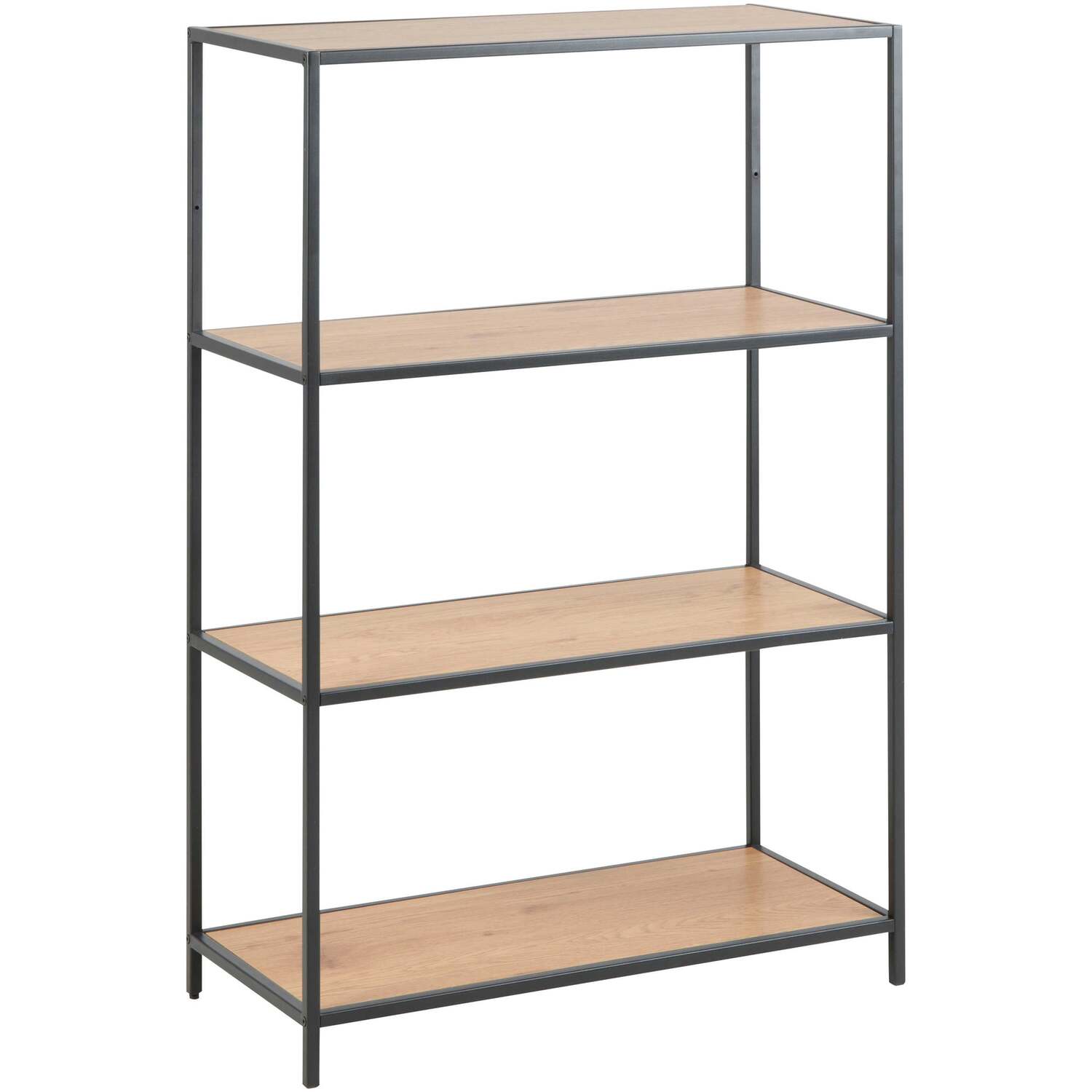 El Paso 3-Shelf Bookcase - Matte Black Frame with Wild Oak Shelves - Natural