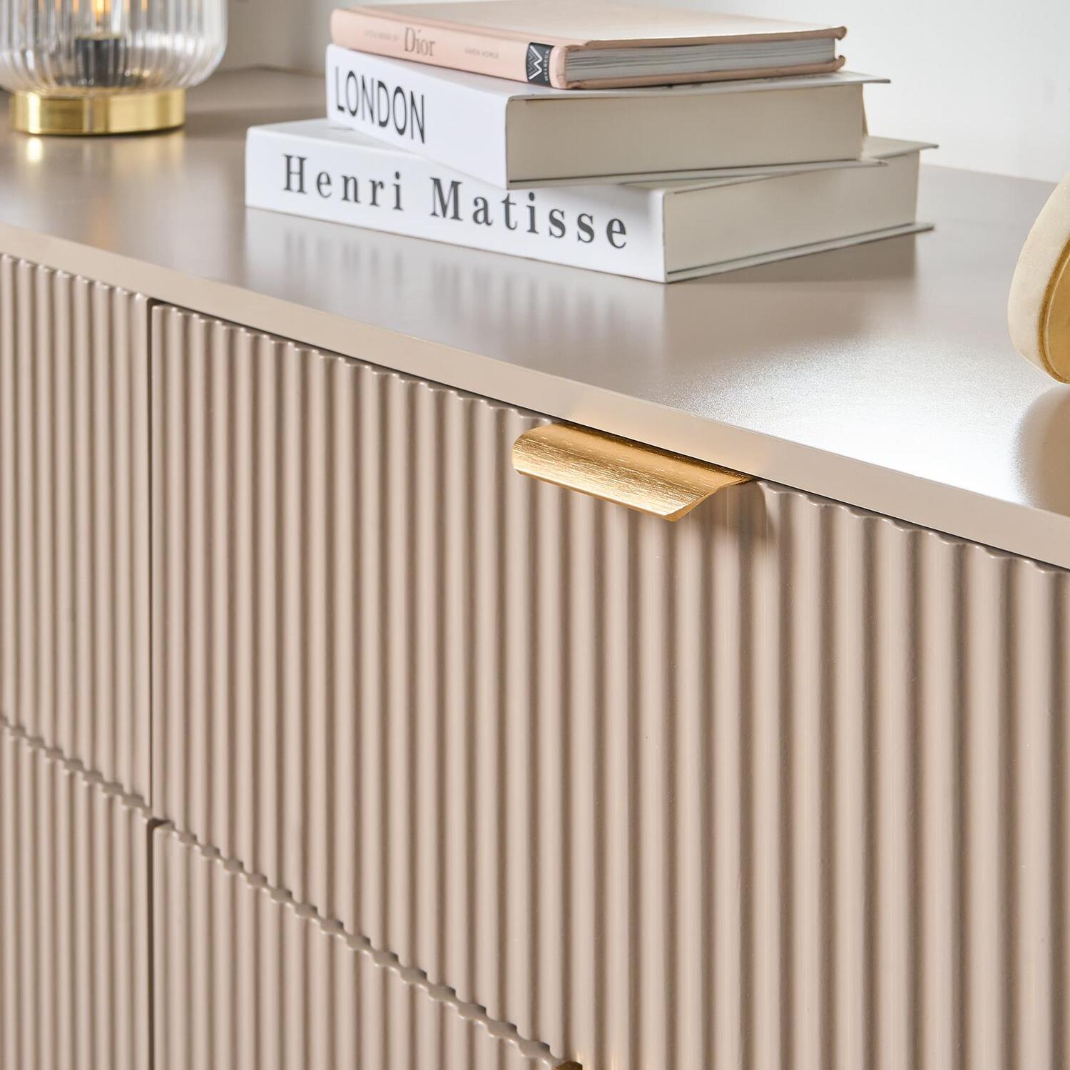 Ohs Ribbed 6-Drawer Unit - Natural