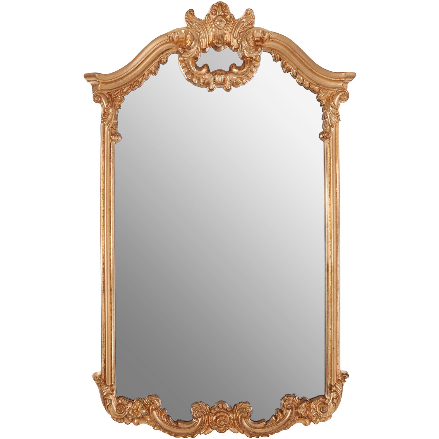 Athena Round Medium Black Wall Mirror - Gold