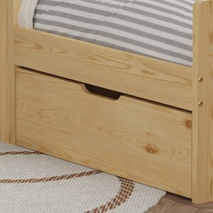 WestWood Wooden Single Bed Toddler Kids Bed Frame Only w/ Underbed Storage Drawer Natural