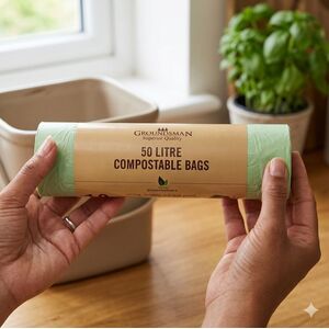 2x 50L Compostable Food Waste Caddy Bags 10 Biodegradable Bin Liners
