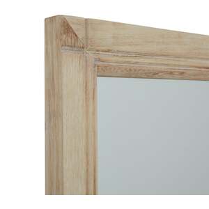 Leaning Rustic Windowpane Mirror Large 6 Panel Natural Wood Frame