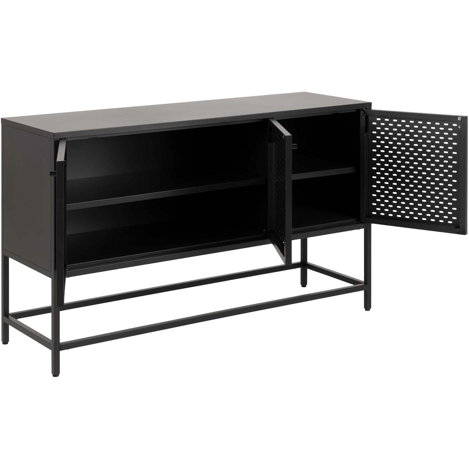 Graz Matt Metal Sideboard 3 Doors - Black
