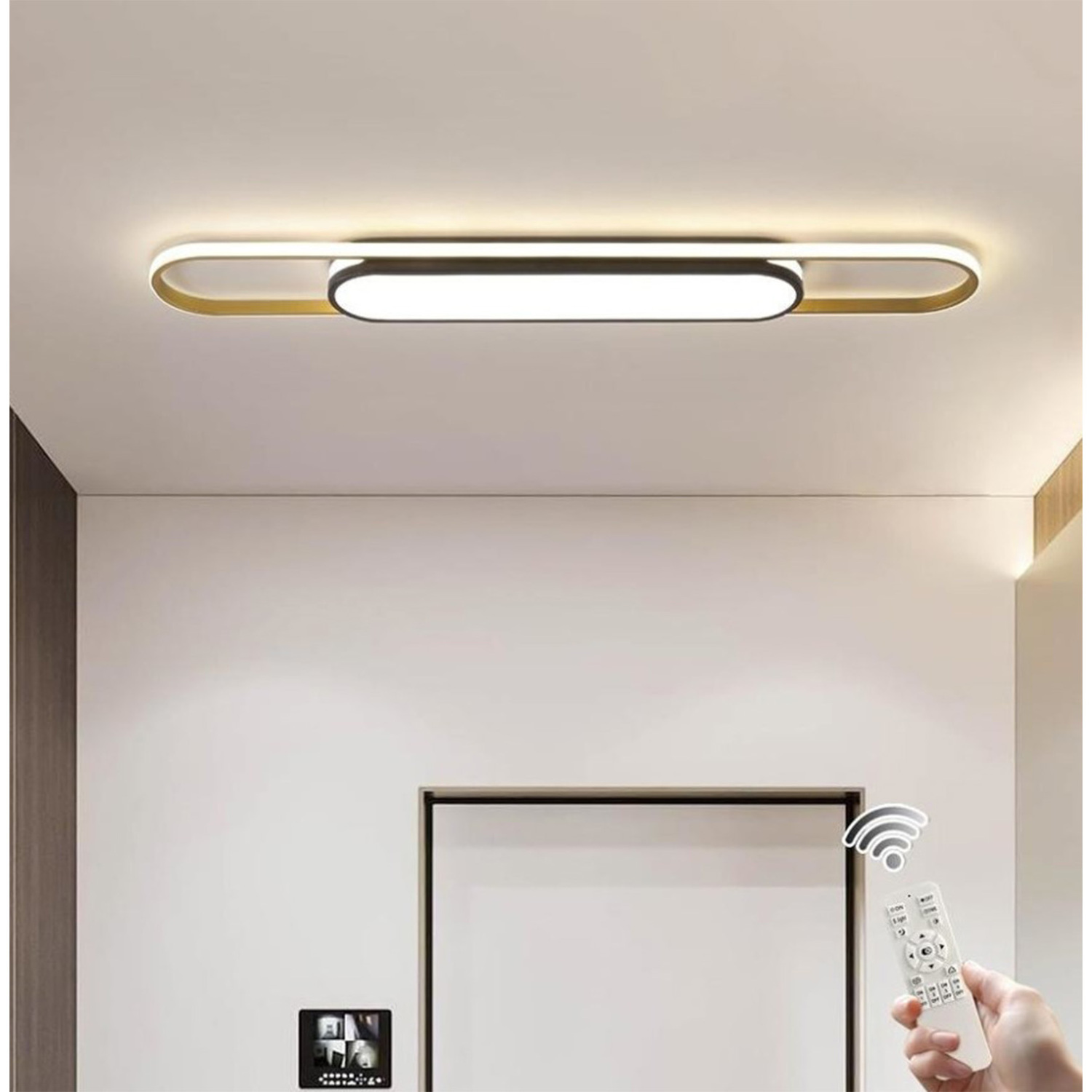 The Bath Plus Tb+ Led Ceiling Light Gold And Black With Remote Control - Gold