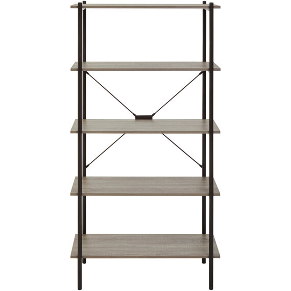 Bradbury Five Tier Grey Oak Shelf Unit