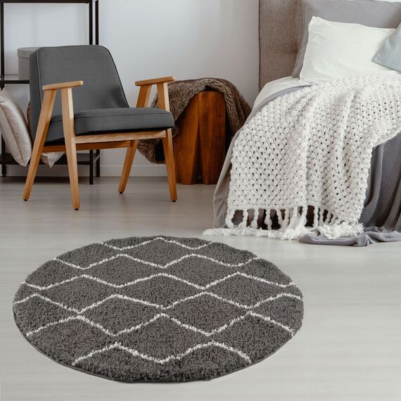 The Rugs Moroccan Diamond Trellis Design Shaggy Rug