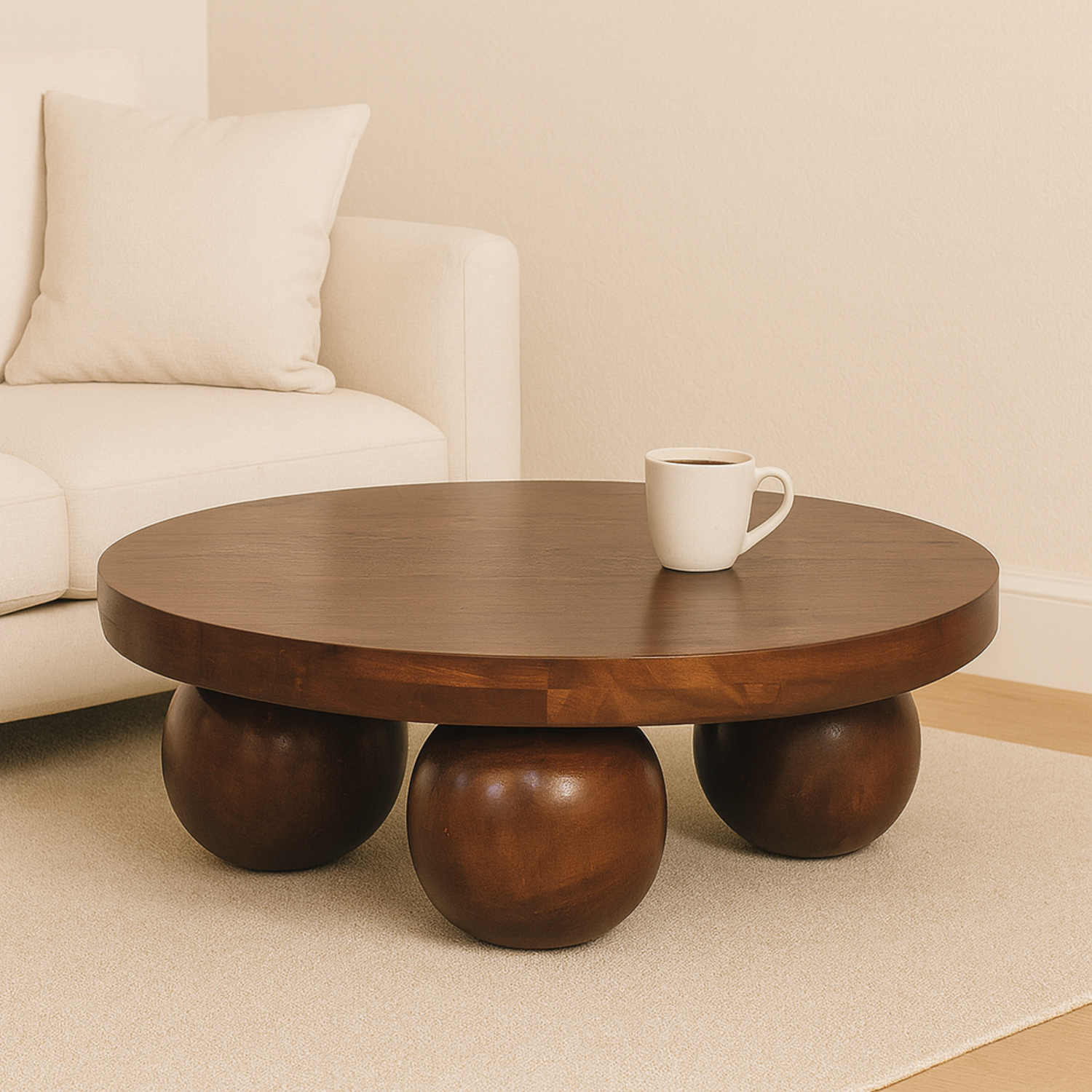 Artisan Furniture Solid Wood Chestnut Central Ball Table - Brown