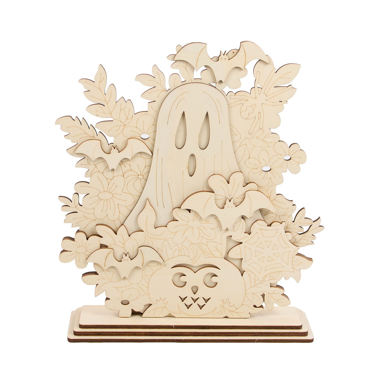 Decorate Your Own Spooky Flower Ghost Stand - Natural