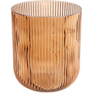 Glass Ribbed Candle Holder