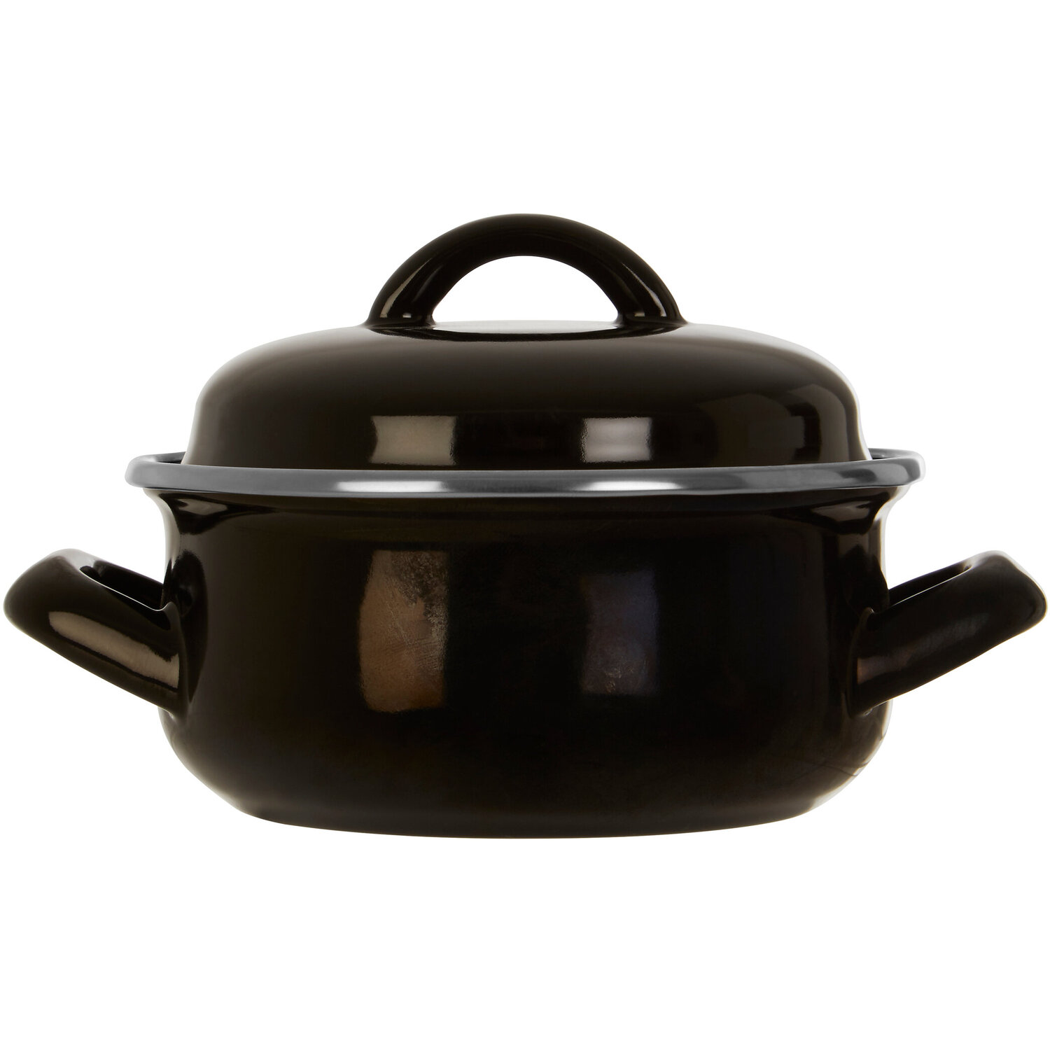 Porter Black Enamel 12cm Casserole Dish - Black