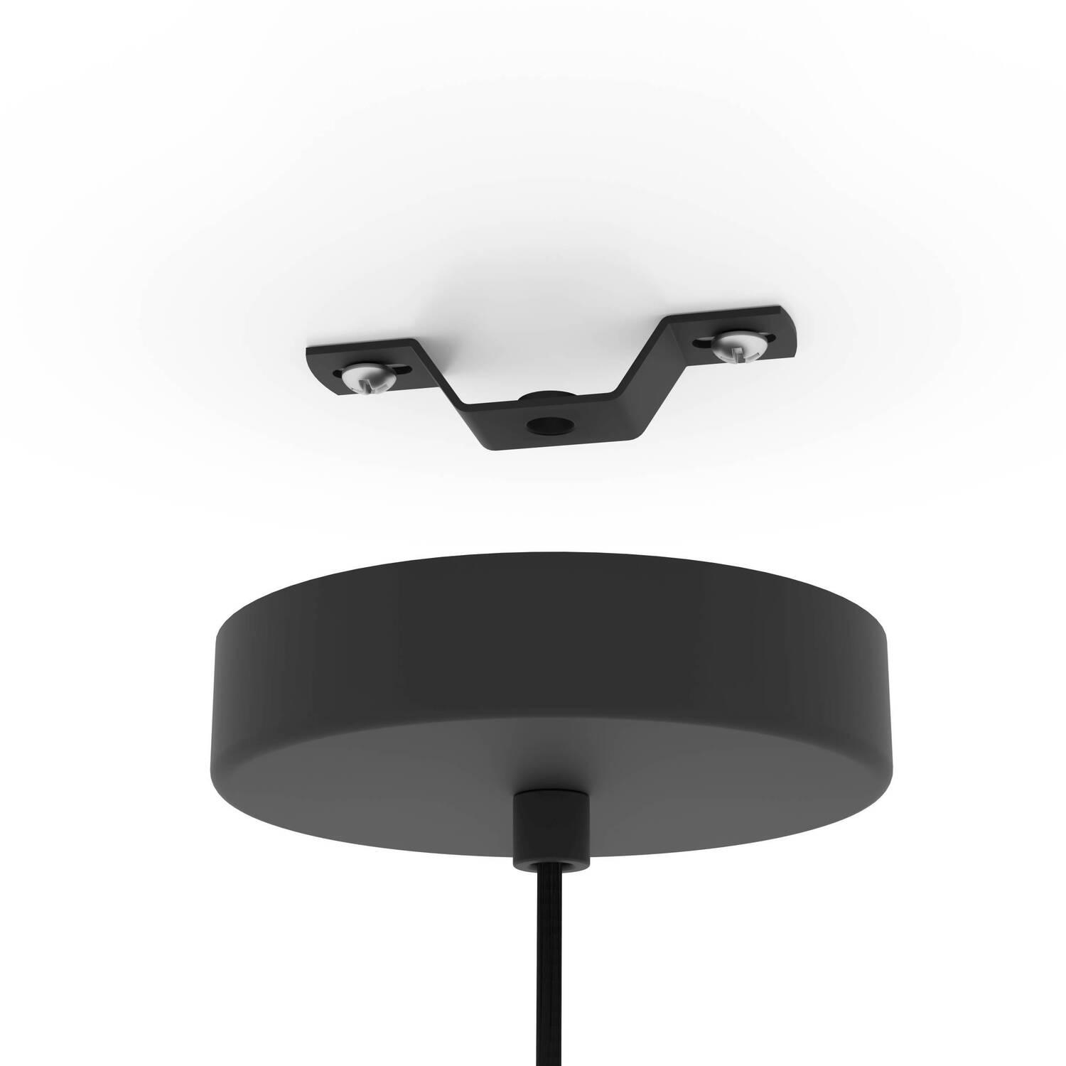 Eglo Pozueta 1 Pendant Light Steel Wood E27 Fitting - Black Brown