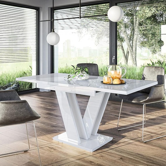 MASIV Dining Table 120 160 x 80 White