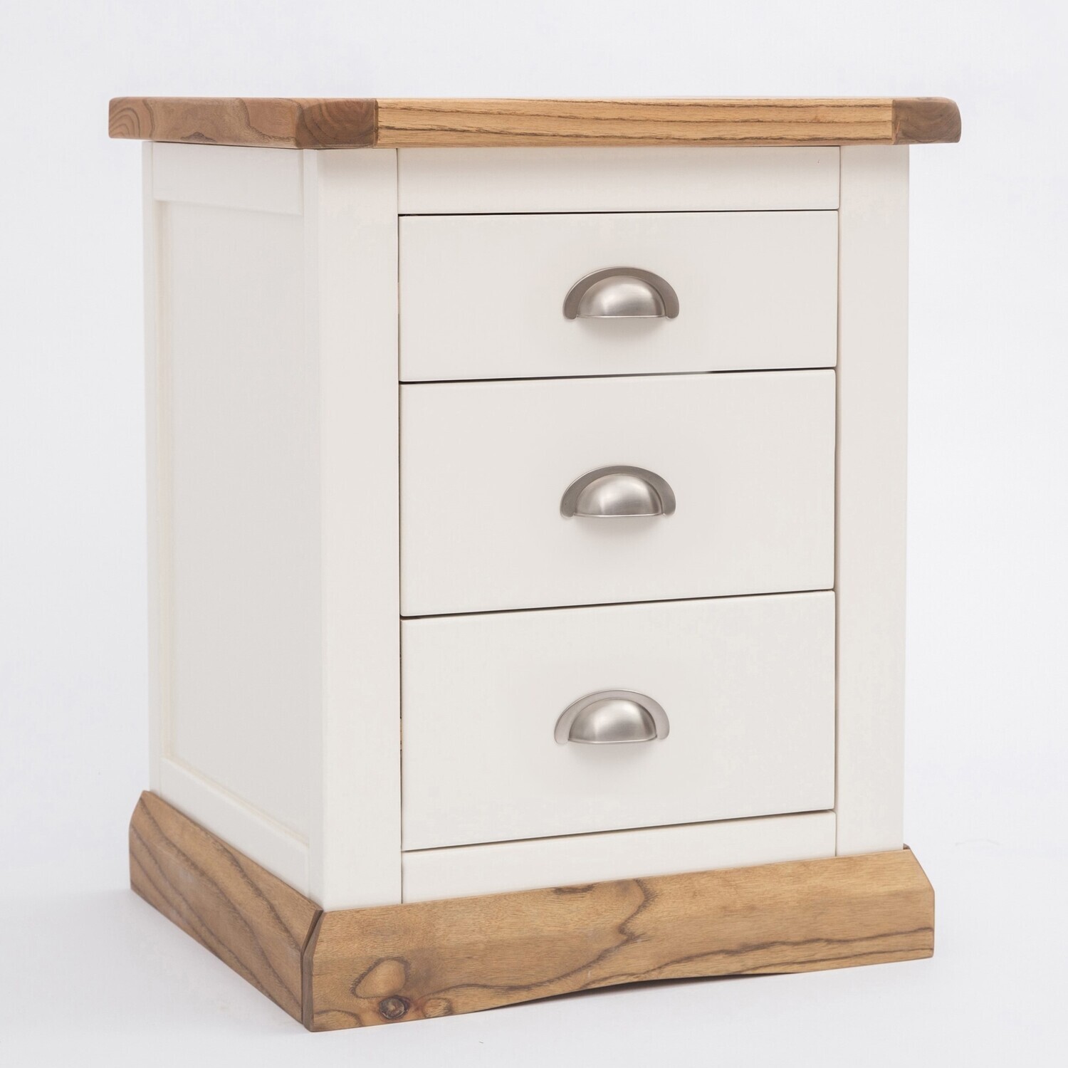 Cabinet Bits White Tropea 3 Drawer Bedside Table - Off - Image 2