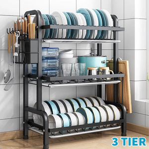 3 Tier Dish Rack with Drip Tray and Cutlery Holder