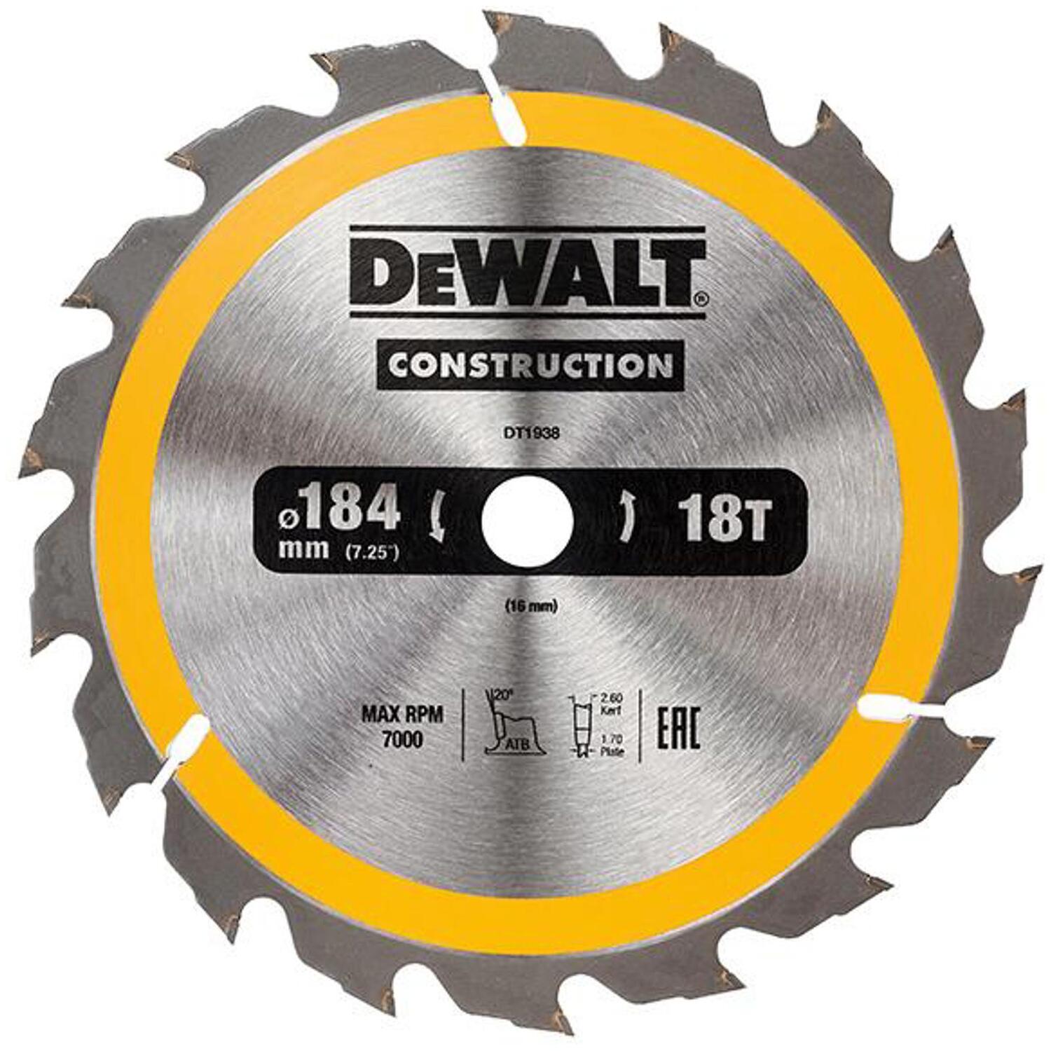 B&Q - Dt1938-Qz Portable Construction Circular Saw Blade 184 X 16mm X 18T - Image 13