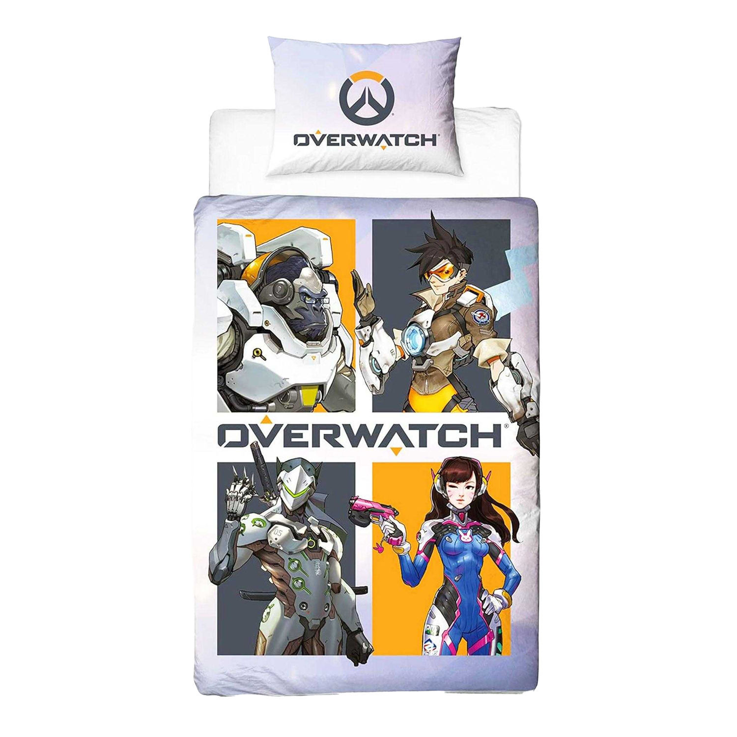 Overwatch Eat Sleep Character Reversible Duvet Set - Multicoloured