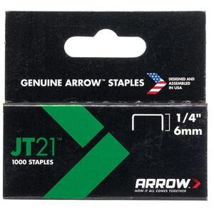 ARROW Jt21 T27 Staples 6mm (1/4In) Box 1000