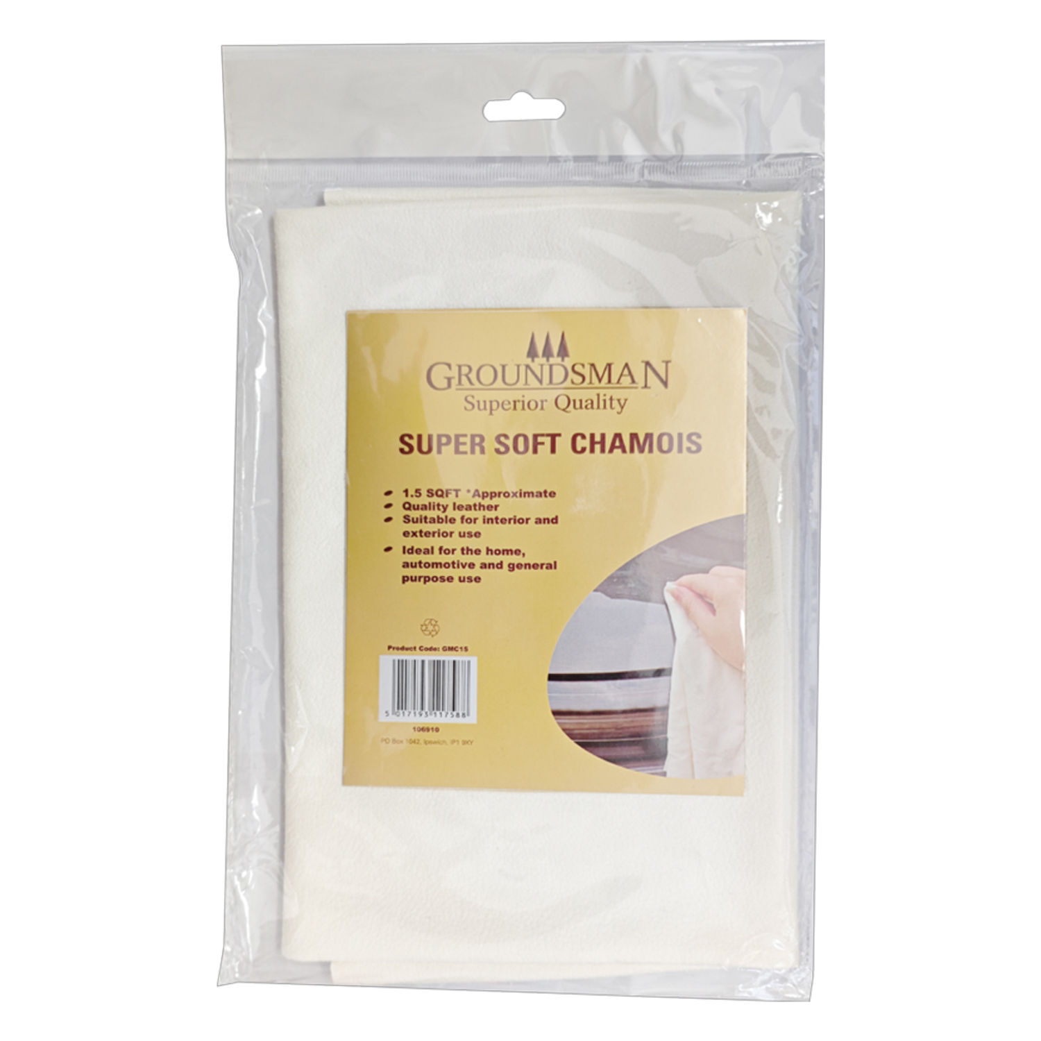 Groundsman Chamois Cleaning Cloths - White / 1.0Cm