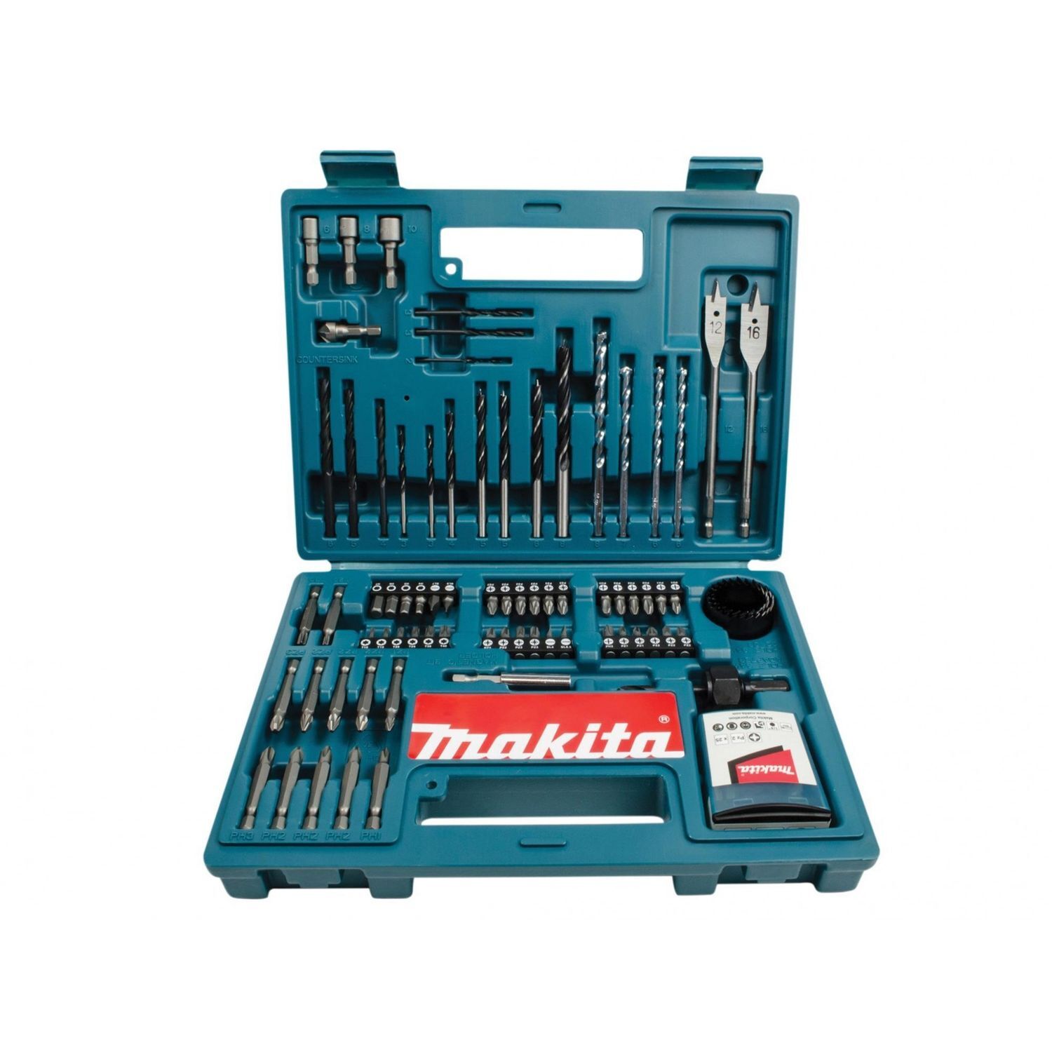 Makita B-53811 Drill & Screwdriver Bit Accessory Set, 100 Piece - Multi Colour