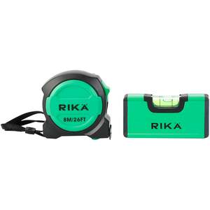 Rikå 2pc 8m Tape Measure and Mini Box Level Set