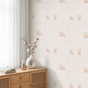 Lifeideas 3D Embossed Bear Kids Wallpaper