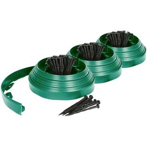Flexible Plastic Lawn & Path Edging - 30m x 4cm - Green