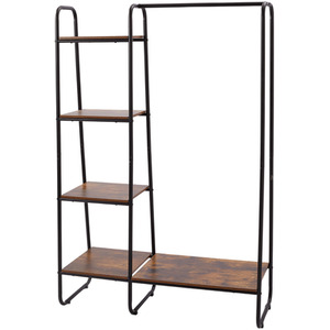 Freestanding Clothes Rail with Storage Shelves