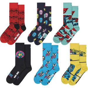 6 Pack Spider-Man Socks Bundle Novelty Socks | Gift Idea