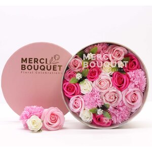 Baby Blessings Pink Soap Flowers Gift Box for Baby Shower