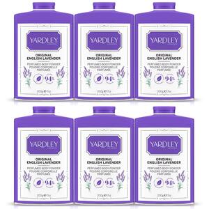 Yardley London Original English Lavender Perfumed Body Powder 200g - Pack of 6